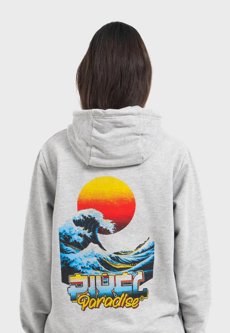 OLDSKULL OLDSKULL Retro Pixel Wave Logo Graphic Hoodie - Heather Grey - 1 | SportScheck