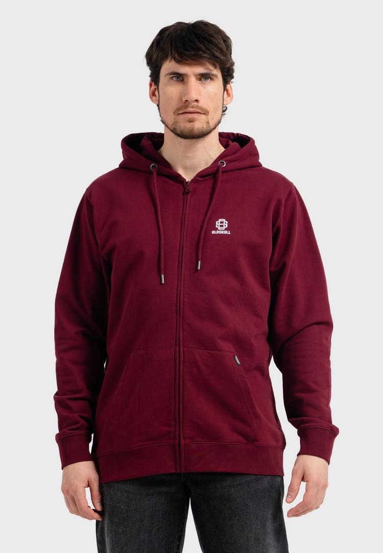 OLDSKULL OLDSKULL Basic Oldskull 25 Logo Sweatjacke - Burgundy - 0 | SportScheck