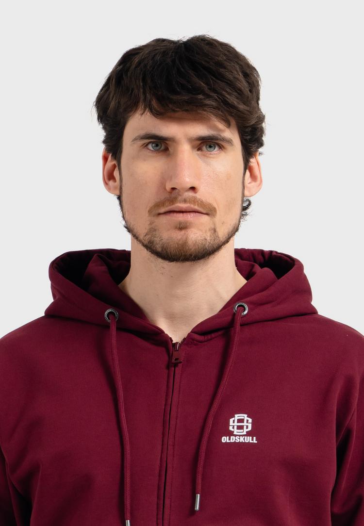 OLDSKULL OLDSKULL Basic Oldskull 25 Logo Sweatjacke - Burgundy - 0 | SportScheck