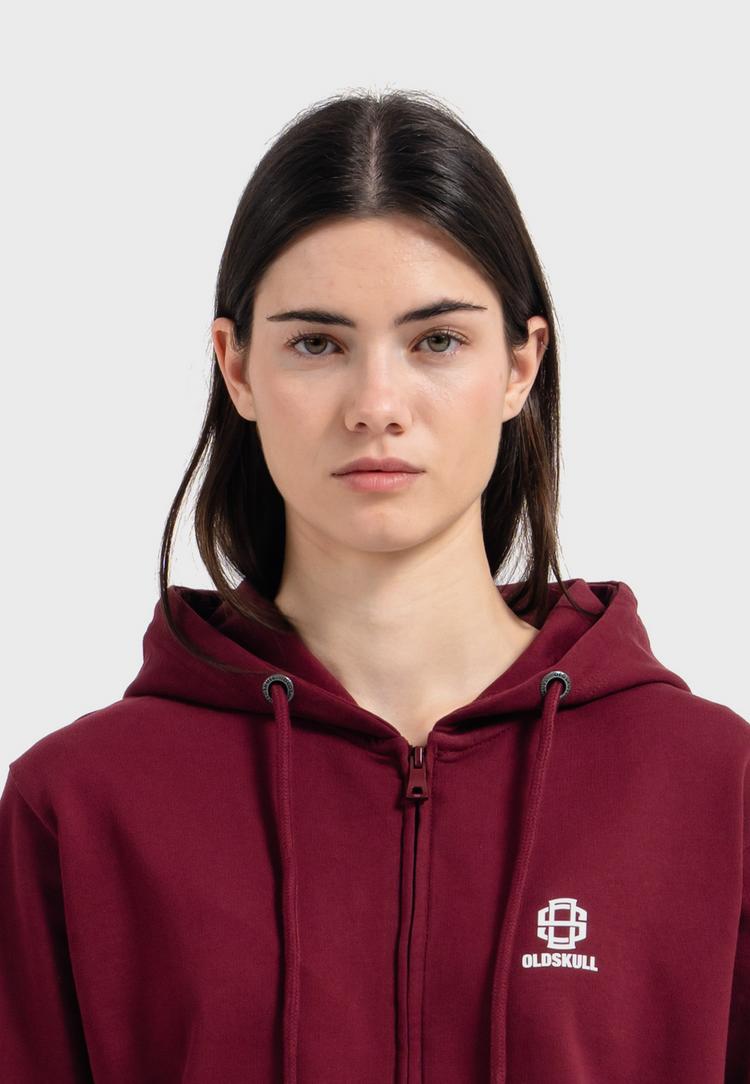 OLDSKULL OLDSKULL Basic Oldskull 25 Logo Sweatjacke - Burgundy - 1 | SportScheck