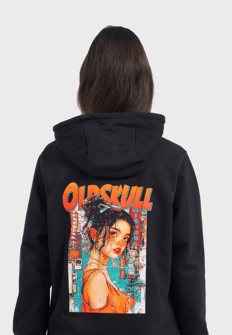 OLDSKULL OLDSKULL Retro Pixel Lady Logo Graphic Hoodie Herren - Black - 1 | SportScheck