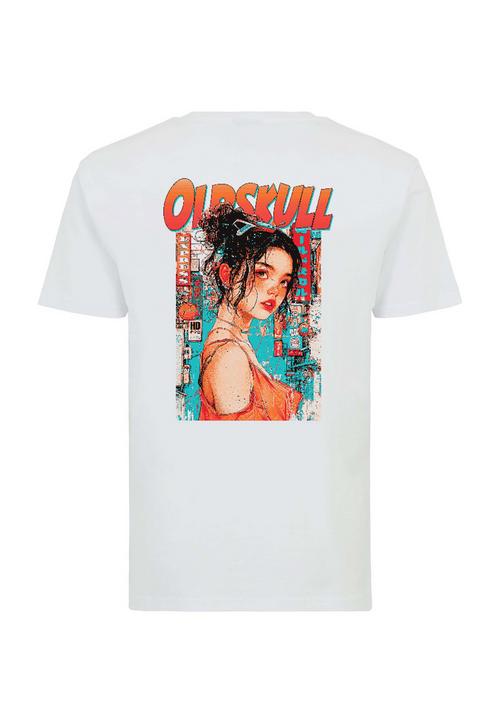 OLDSKULL Retro Pixel Lady Logo Printshirt