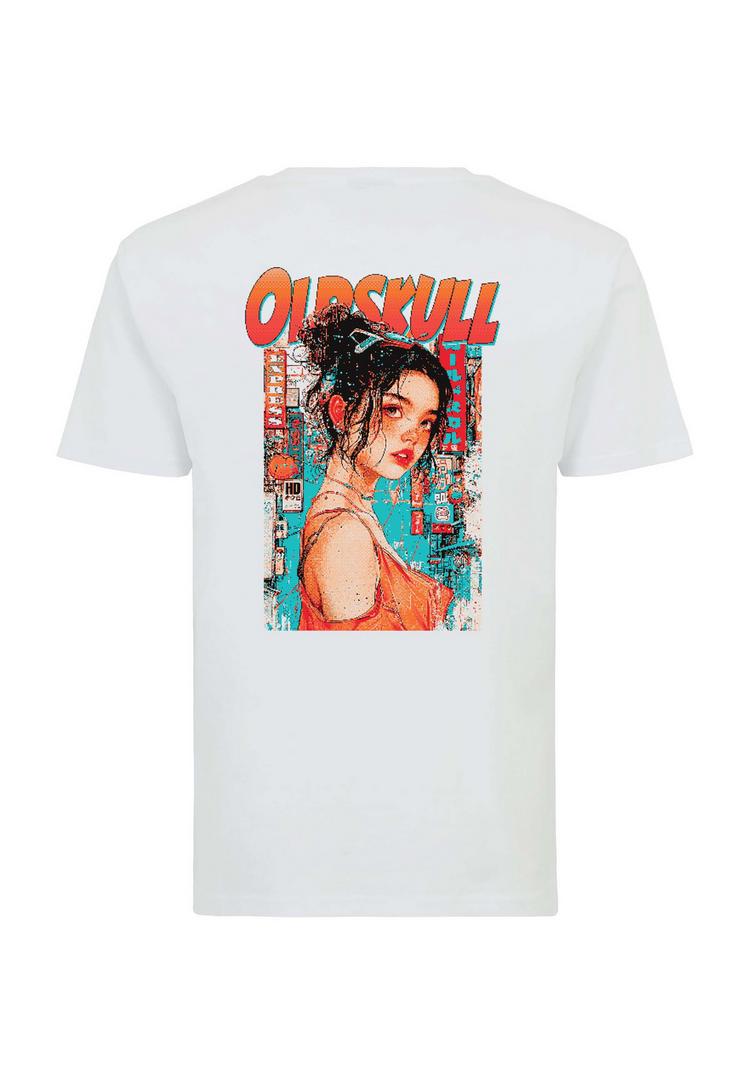 OLDSKULL OLDSKULL Retro Pixel Lady Logo Printshirt - White - 0 | SportScheck