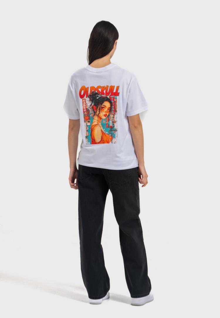 OLDSKULL OLDSKULL Retro Pixel Lady Logo Printshirt - White - 1 | SportScheck