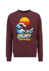 OLDSKULL Retro Pixel Wave Logo Graphic Sweatshirt - Burgundy