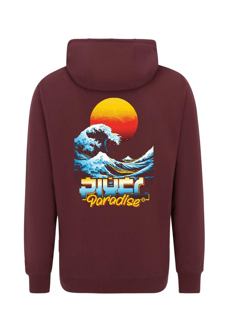 OLDSKULL OLDSKULL Retro Pixel Wave Logo Graphic Hoodie - Burgundy - 0 | SportScheck