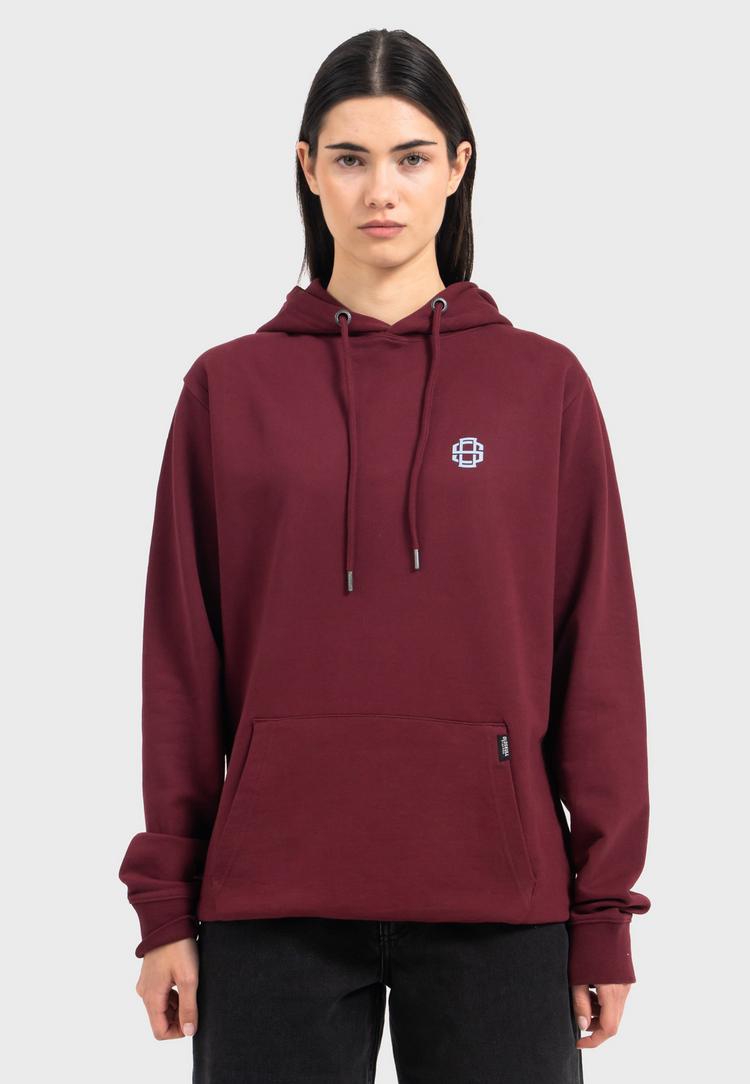 OLDSKULL OLDSKULL Retro Pixel Wave Logo Graphic Hoodie - Burgundy - 4 | SportScheck