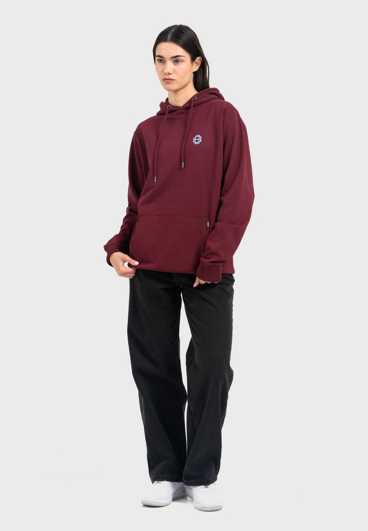 OLDSKULL OLDSKULL Retro Pixel Wave Logo Graphic Hoodie - Burgundy - 5 | SportScheck