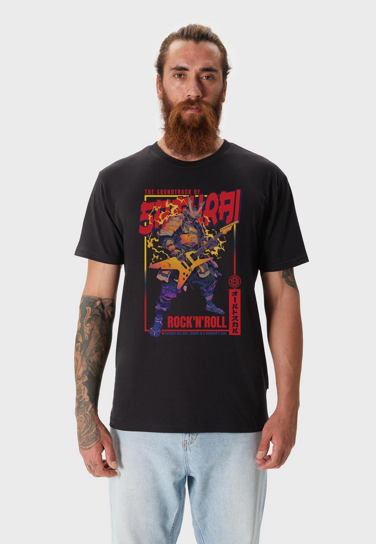 OLDSKULL OLDSKULL Asian Rock&rsquo;n&rsquo;Roll Samurai Printshirt Herren - Black - 0 | SportScheck