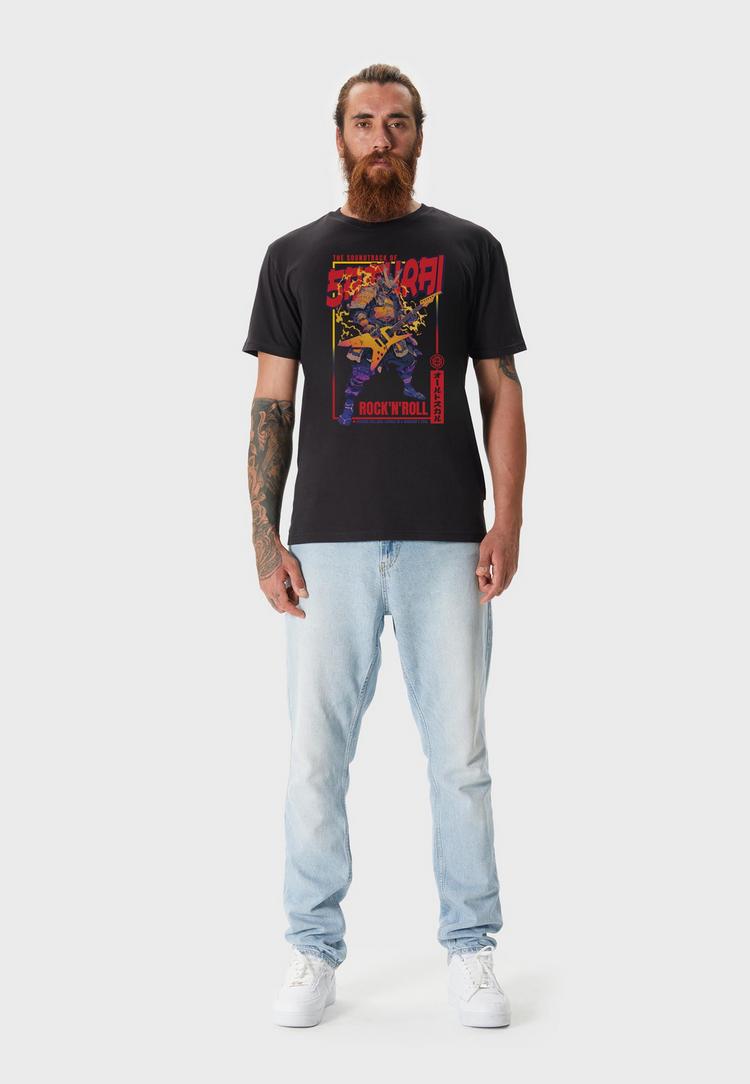 OLDSKULL OLDSKULL Asian Rock&rsquo;n&rsquo;Roll Samurai Printshirt Herren - Black - 1 | SportScheck