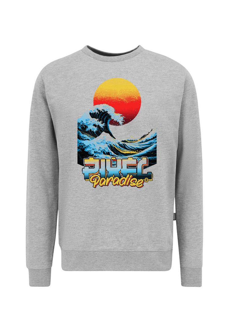 OLDSKULL OLDSKULL Retro Pixel Wave Logo Graphic Sweatshirt - Heather Grey - 0 | SportScheck
