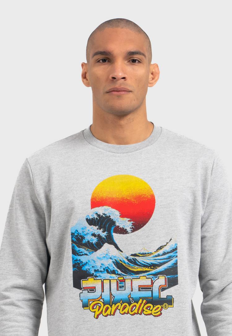 OLDSKULL OLDSKULL Retro Pixel Wave Logo Graphic Sweatshirt - Heather Grey - 0 | SportScheck