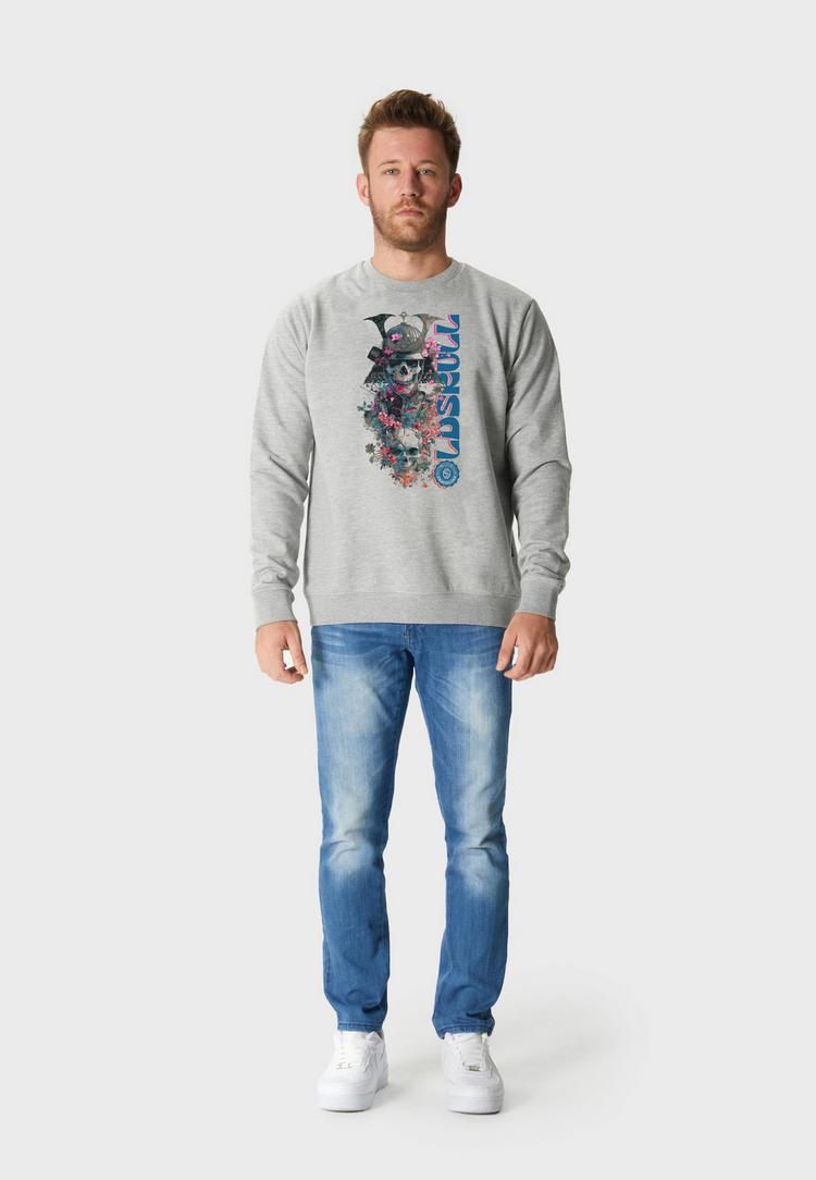OLDSKULL OLDSKULL Xtreme Samurai Skull Logo Graphic Sweatshirt Herren - Heather Grey - 0 | SportScheck