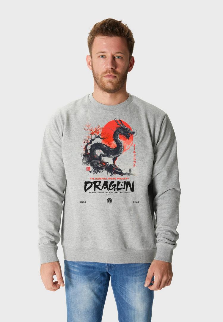 OLDSKULL OLDSKULL Asian Dragon Spirit Graphic Sweatshirt Herren - Heather Grey - 0 | SportScheck
