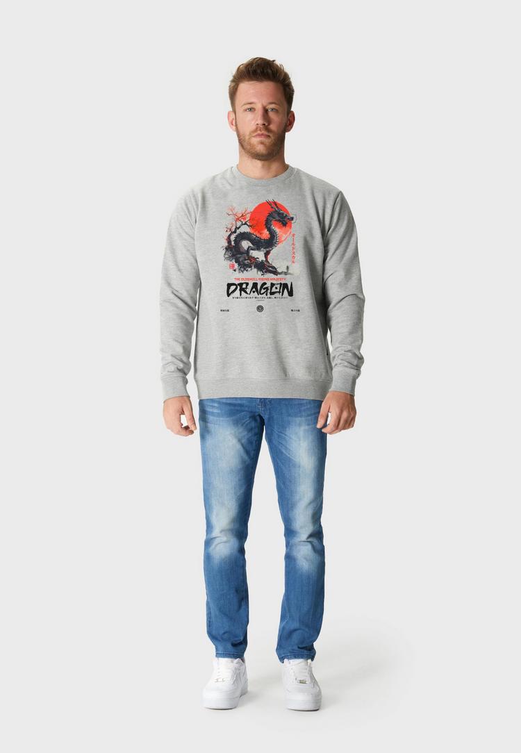 OLDSKULL OLDSKULL Asian Dragon Spirit Graphic Sweatshirt Herren - Heather Grey - 1 | SportScheck