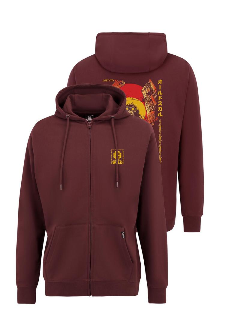 OLDSKULL OLDSKULL Wrldvibe Return to Wild Graphic Sweatjacke Herren - Burgundy - 0 | SportScheck