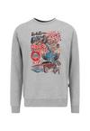 OLDSKULL Xtreme Retro Rock Skull Graphic Sweatshirt Herren - Heather Grey
