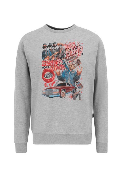 OLDSKULL Xtreme Retro Rock Skull Graphic Sweatshirt Herren