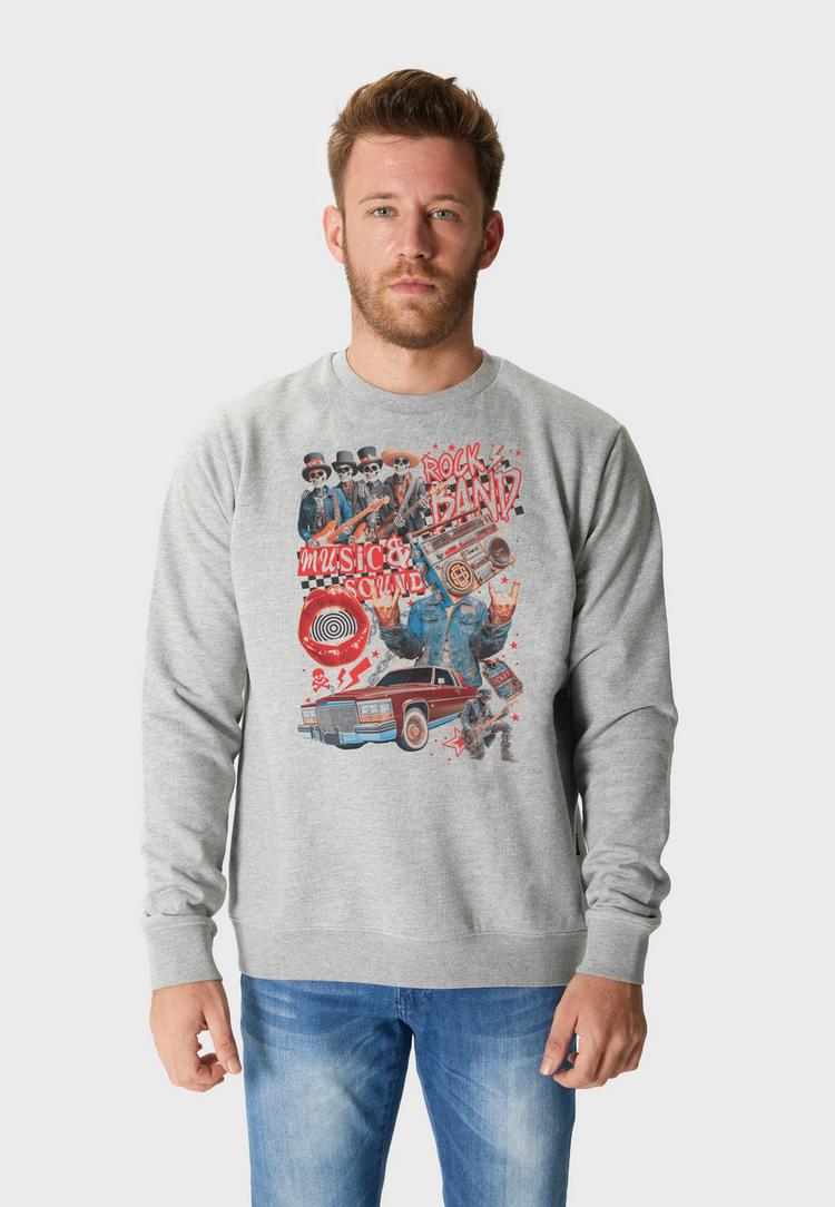OLDSKULL OLDSKULL Xtreme Retro Rock Skull Graphic Sweatshirt Herren - Heather Grey - 0 | SportScheck