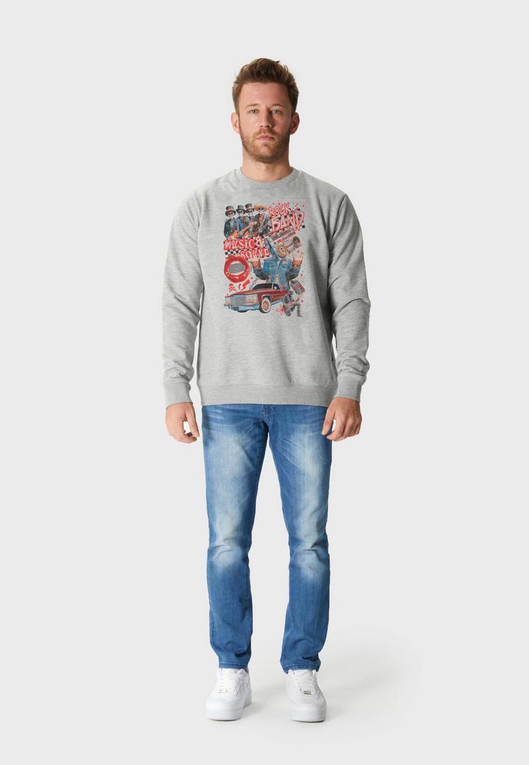 OLDSKULL OLDSKULL Xtreme Retro Rock Skull Graphic Sweatshirt Herren - Heather Grey - 1 | SportScheck