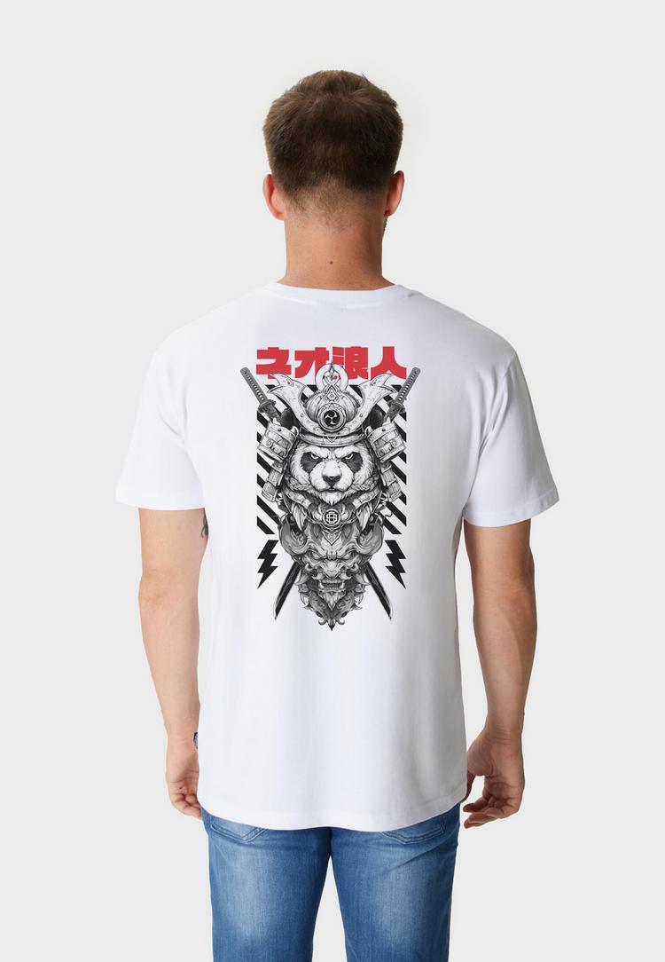 OLDSKULL OLDSKULL Asian Panda Samurai Warrior Graphic Printshirt Herren - White - 0 | SportScheck