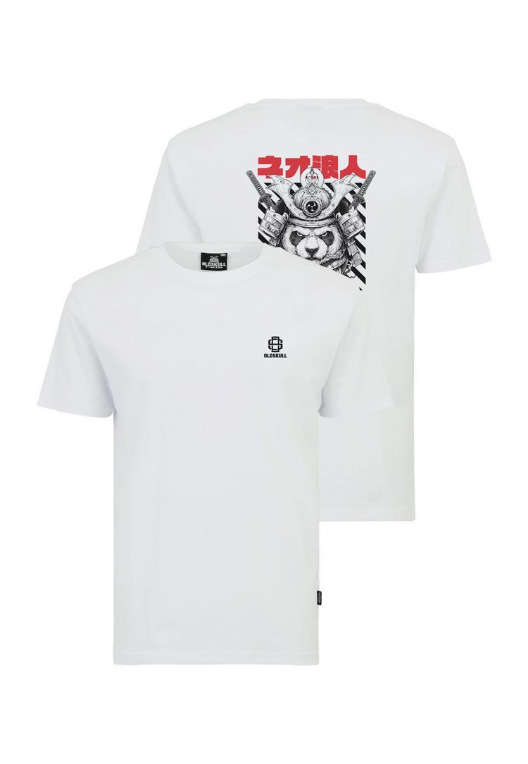 OLDSKULL OLDSKULL Asian Panda Samurai Warrior Graphic Printshirt Herren - White - 0 | SportScheck
