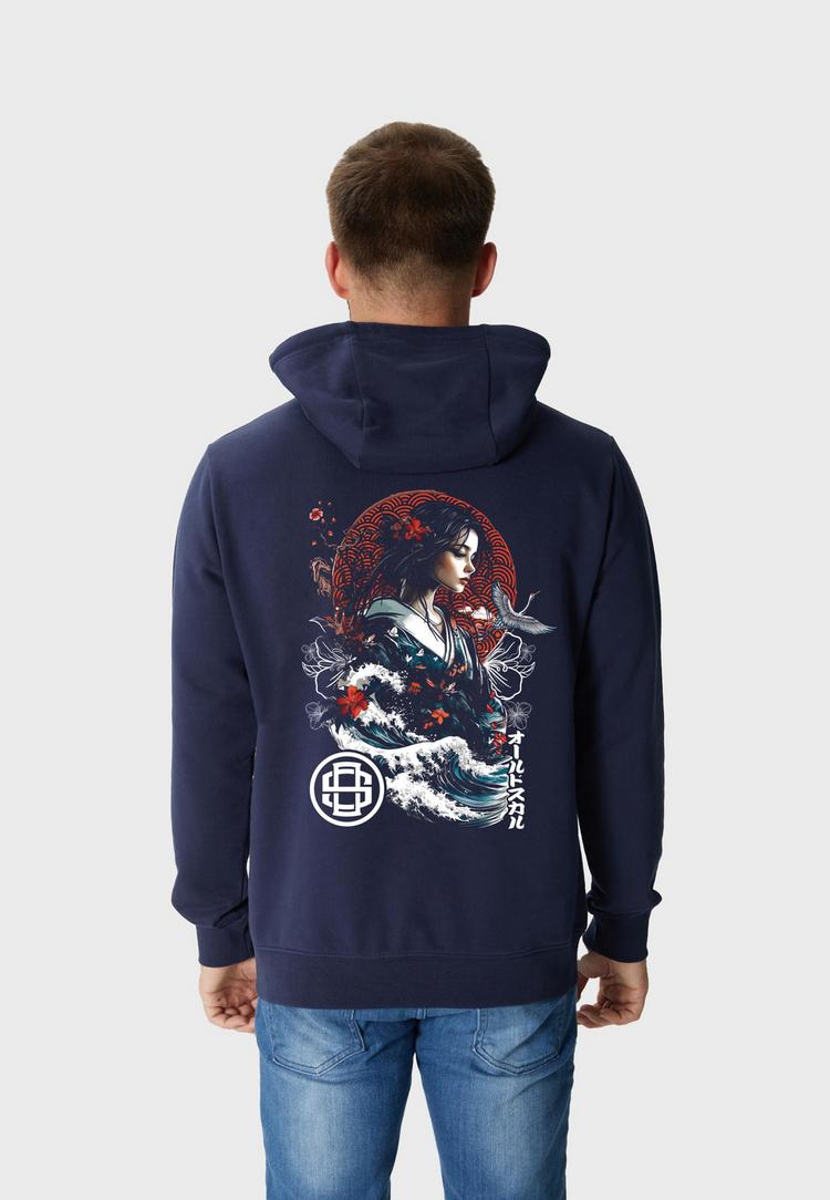 OLDSKULL OLDSKULL Asian Blossom Queen Logo Graphic Sweatjacke Herren - Navy Blue - 1 | SportScheck