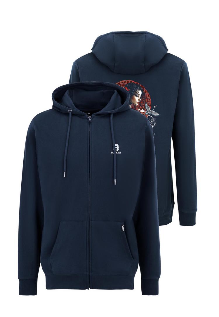OLDSKULL OLDSKULL Asian Blossom Queen Logo Graphic Sweatjacke Herren - Navy Blue - 0 | SportScheck