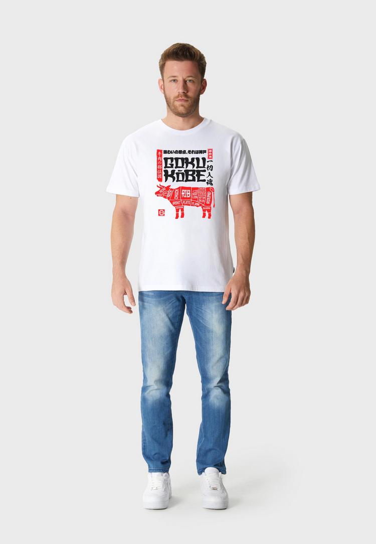 OLDSKULL OLDSKULL Asian Kobe Beef Printshirt Herren - White - 1 | SportScheck