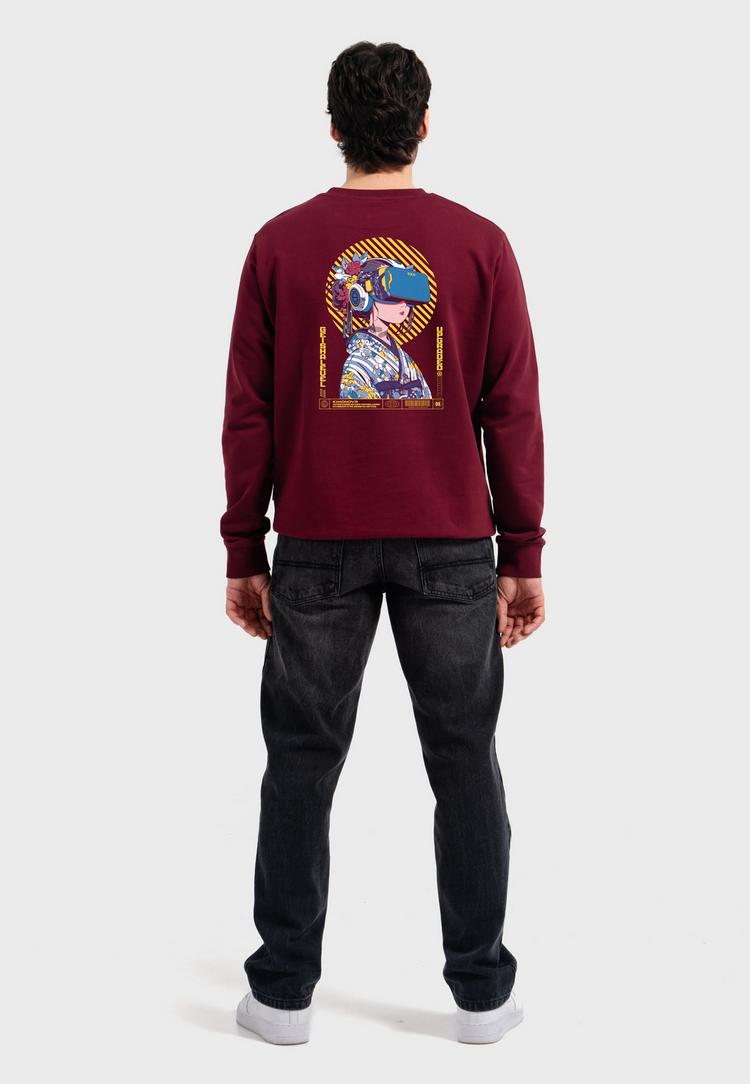 OLDSKULL OLDSKULL Asian Virtual Logo Graphic Sweatshirt Herren - Burgundy - 1 | SportScheck