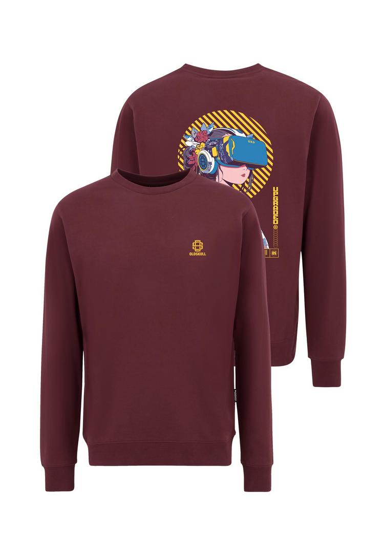 OLDSKULL OLDSKULL Asian Virtual Logo Graphic Sweatshirt Herren - Burgundy - 0 | SportScheck