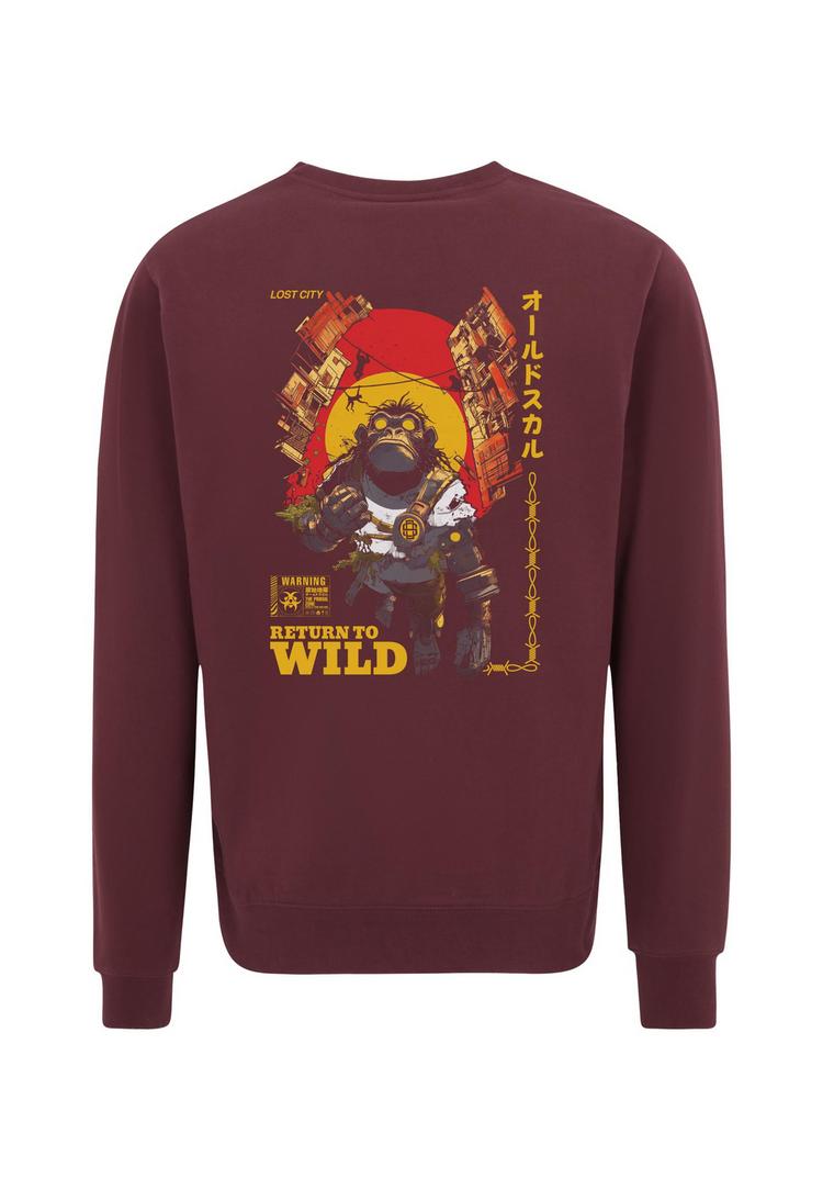 OLDSKULL OLDSKULL Wrldvibe Return to Wild Graphic Sweatshirt Herren - Burgundy - 0 | SportScheck