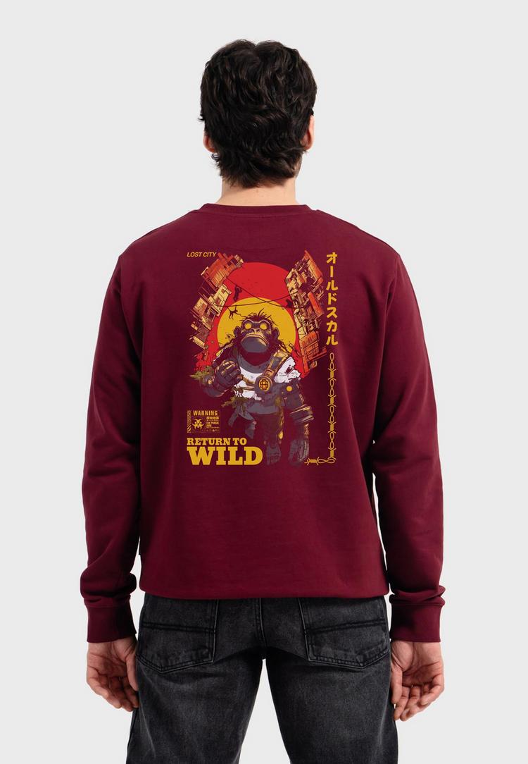 OLDSKULL OLDSKULL Wrldvibe Return to Wild Graphic Sweatshirt Herren - Burgundy - 0 | SportScheck