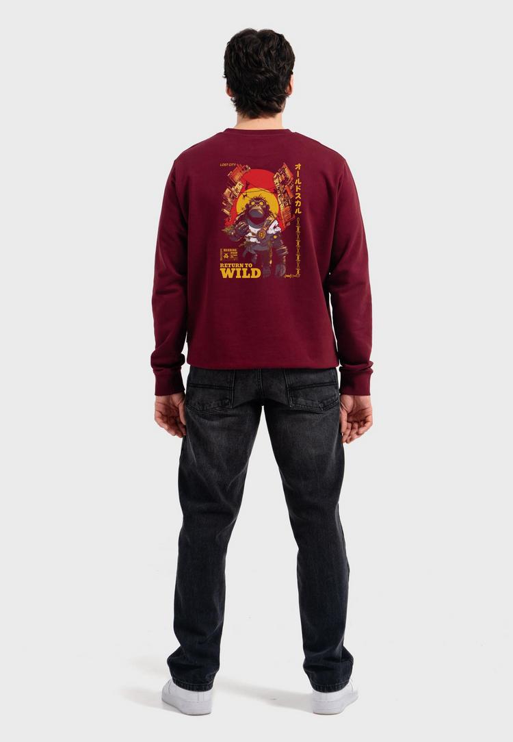 OLDSKULL OLDSKULL Wrldvibe Return to Wild Graphic Sweatshirt Herren - Burgundy - 1 | SportScheck