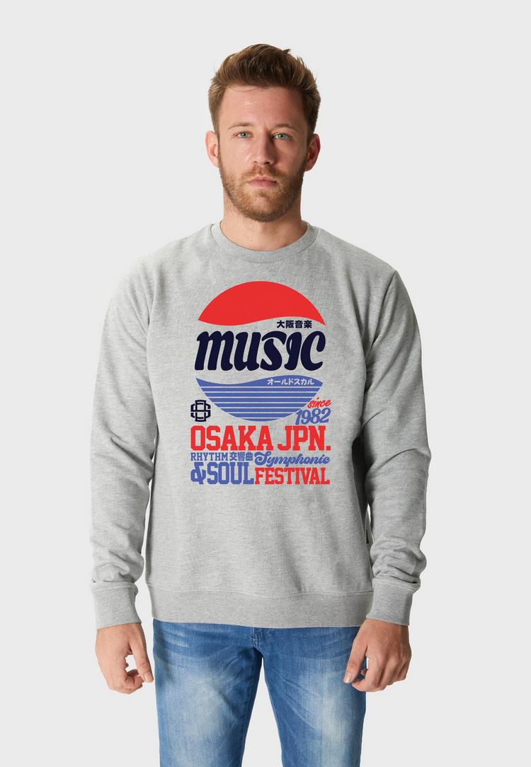 OLDSKULL OLDSKULL Asian Osaka Music Logo Graphic Sweatshirt Herren - Heather Grey - 0 | SportScheck