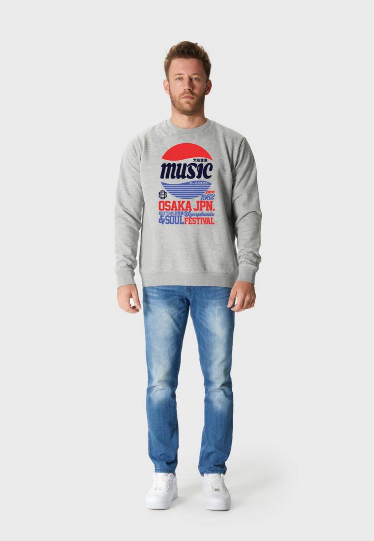 OLDSKULL OLDSKULL Asian Osaka Music Logo Graphic Sweatshirt Herren - Heather Grey - 1 | SportScheck
