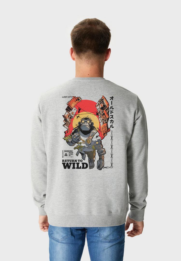 OLDSKULL OLDSKULL Wrldvibe Return to Wild Graphic Sweatshirt Herren - Heather Grey - 0 | SportScheck