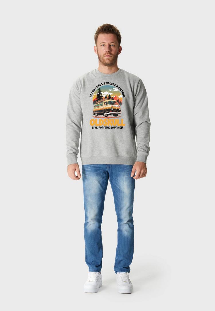 OLDSKULL OLDSKULL Wrldvibe Adventure Van Logo Graphic Sweatshirt Herren - Heather Grey - 1 | SportScheck
