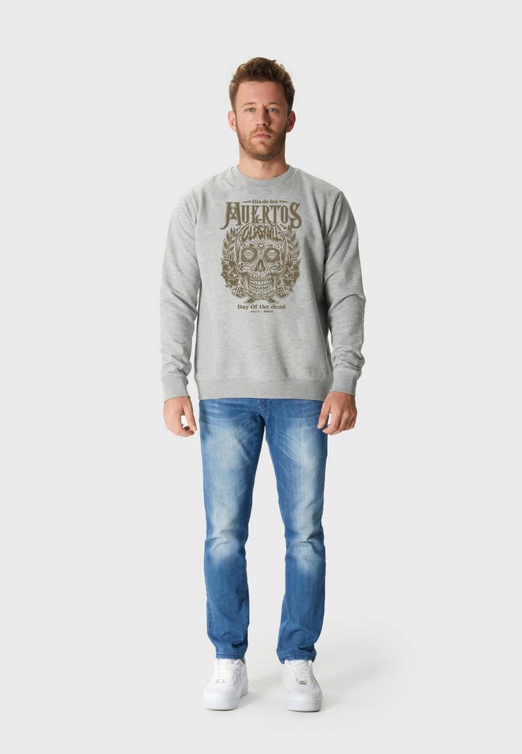 OLDSKULL OLDSKULL WRLDVIBE DAY OF THE DEAD SKULL GRAPHIC Sweatshirt Herren - Heather Grey - 0 | SportScheck