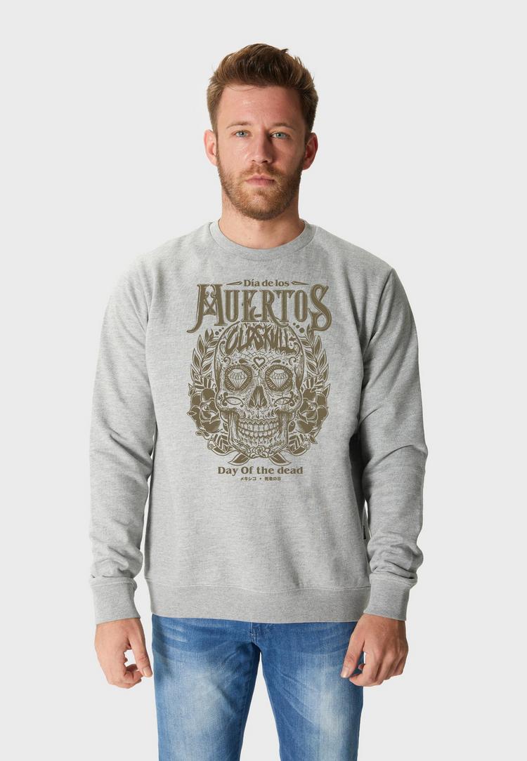 OLDSKULL OLDSKULL WRLDVIBE DAY OF THE DEAD SKULL GRAPHIC Sweatshirt Herren - Heather Grey - 1 | SportScheck
