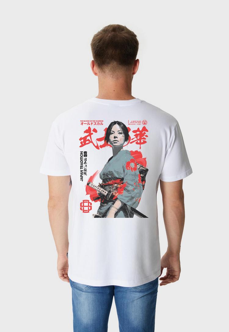 OLDSKULL OLDSKULL Asian Blossom Warrior Graphic Printshirt Herren - White - 0 | SportScheck