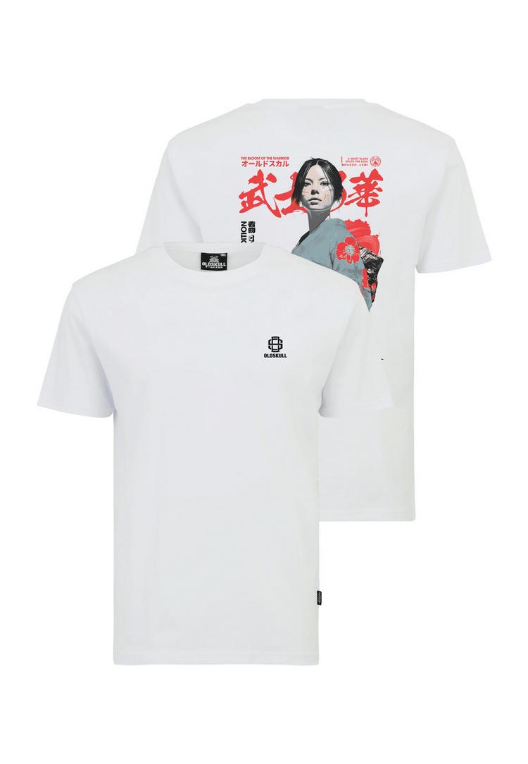 OLDSKULL OLDSKULL Asian Blossom Warrior Graphic Printshirt Herren - White - 0 | SportScheck