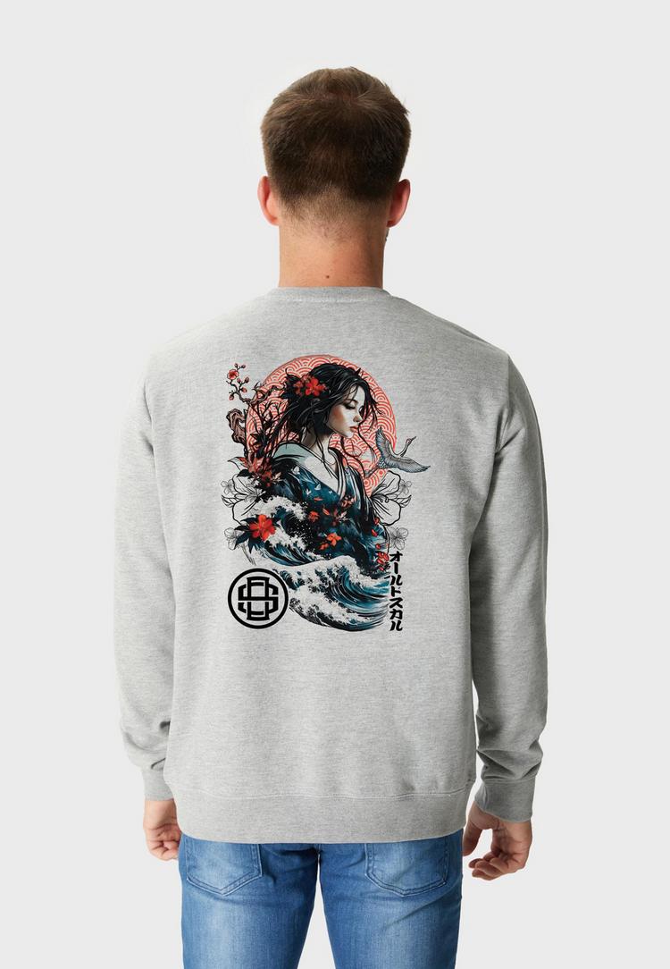 OLDSKULL OLDSKULL Asian Blossom Queen Logo Graphic Sweatshirt Herren - Heather Grey - 0 | SportScheck