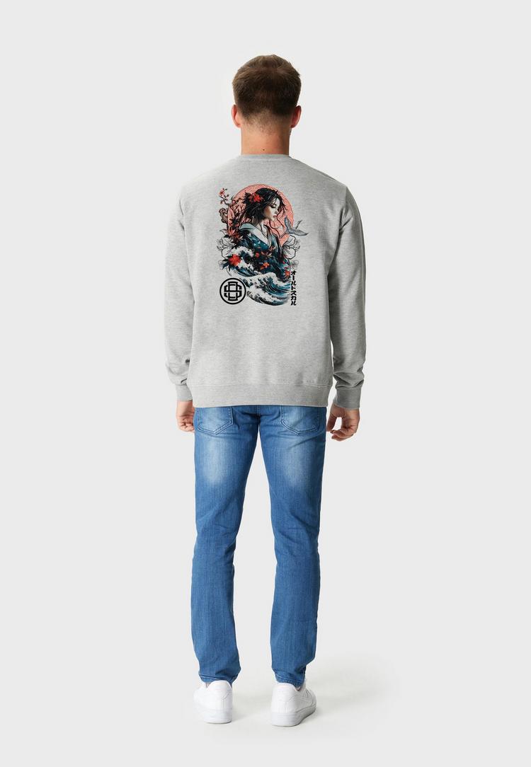 OLDSKULL OLDSKULL Asian Blossom Queen Logo Graphic Sweatshirt Herren - Heather Grey - 1 | SportScheck