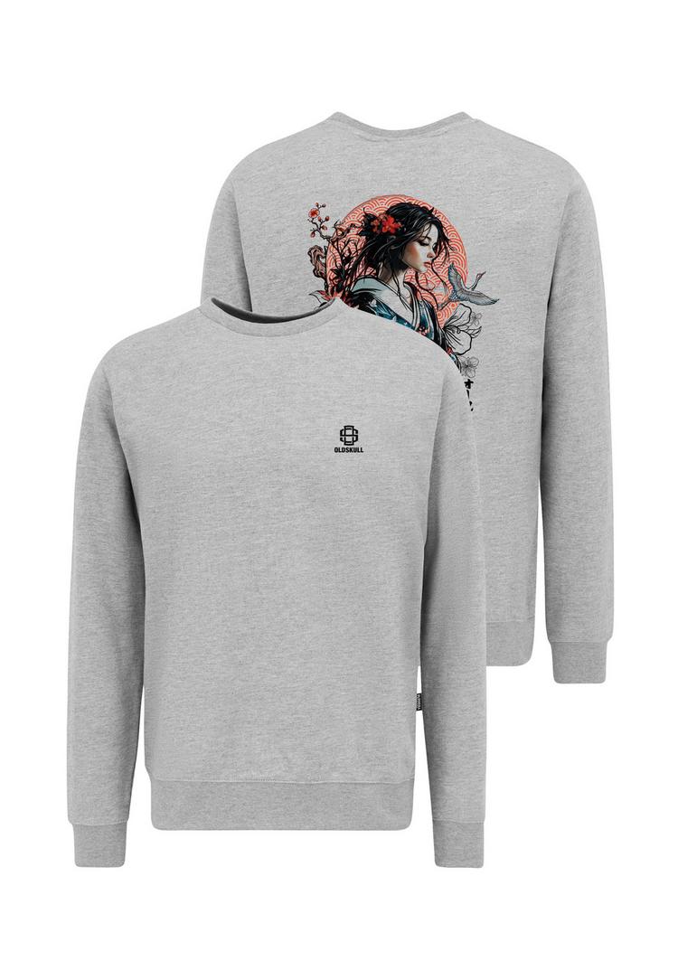 OLDSKULL OLDSKULL Asian Blossom Queen Logo Graphic Sweatshirt Herren - Heather Grey - 0 | SportScheck