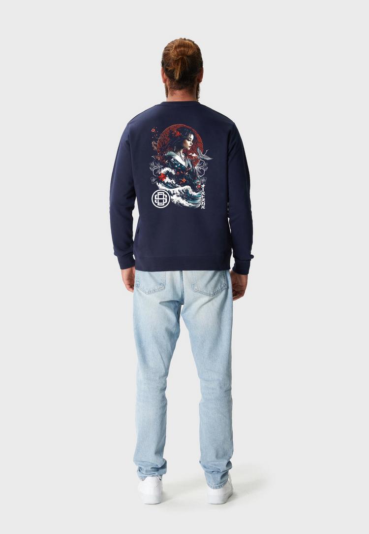 OLDSKULL OLDSKULL Asian Blossom Queen Logo Graphic Sweatshirt Herren - Navy Blue - 0 | SportScheck