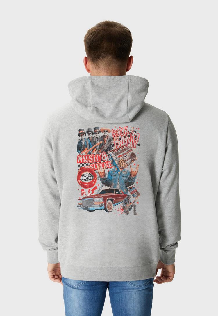 OLDSKULL OLDSKULL Xtreme Retro Rock Skull Graphic Hoodie Herren - Heather Grey - 1 | SportScheck
