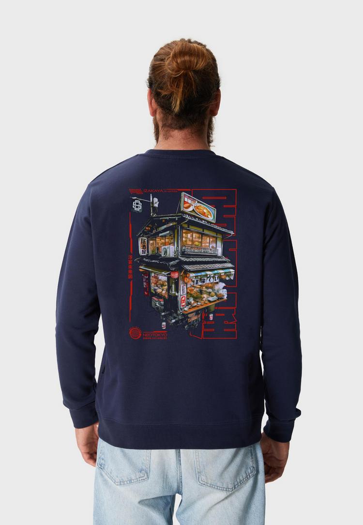 OLDSKULL OLDSKULL Asian Neo Tokyo Floating Izakaya Graphic Sweatshirt Herren - Navy Blue - 0 | SportScheck