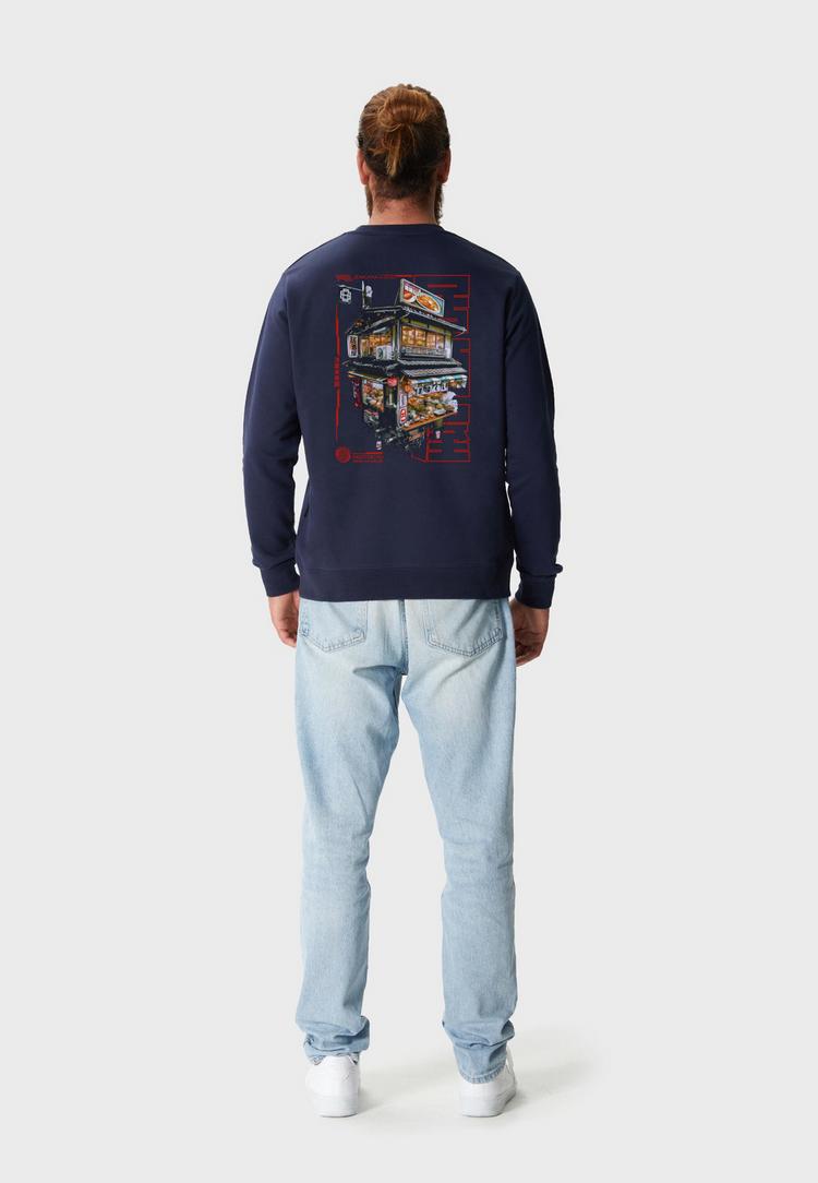 OLDSKULL OLDSKULL Asian Neo Tokyo Floating Izakaya Graphic Sweatshirt Herren - Navy Blue - 1 | SportScheck