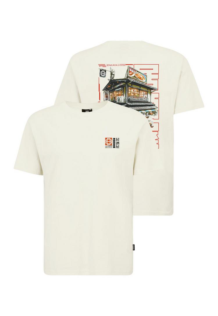 OLDSKULL OLDSKULL Asian Neo Tokyo Floating Izakaya Graphic Printshirt Herren - Off White - 0 | SportScheck
